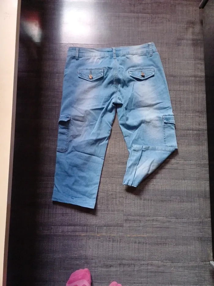 Bermuda cargo jeans délavé taille 38 - photo numéro 6