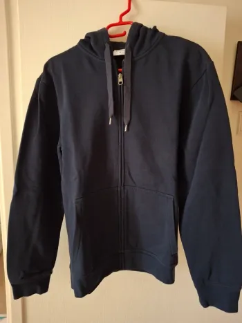 Sweat zip marine homme M