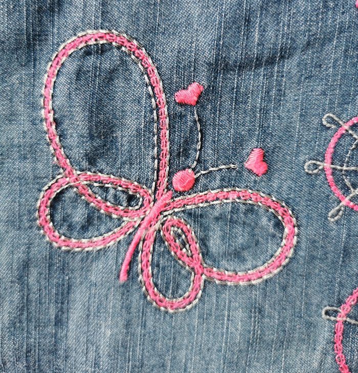 Robe 👣 jean léger, Broderies, orchestra, 18 mois - photo numéro 7