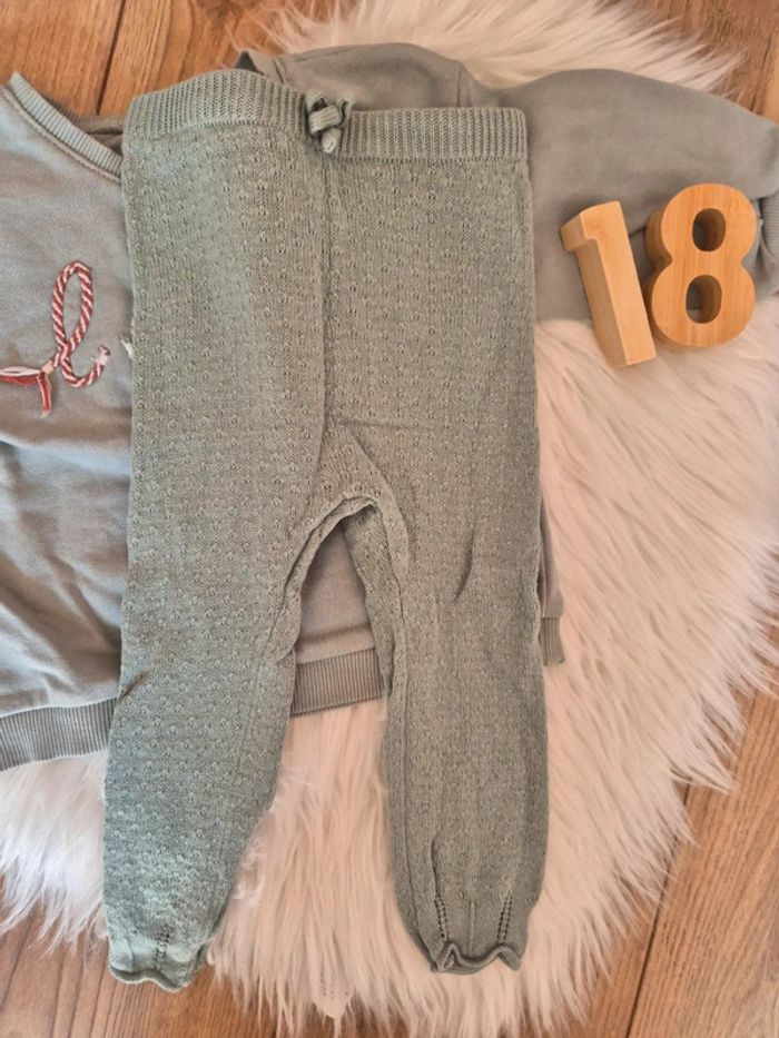 🌿 Ensem leeging tricot + pull Kiabi 18 mois - photo numéro 3