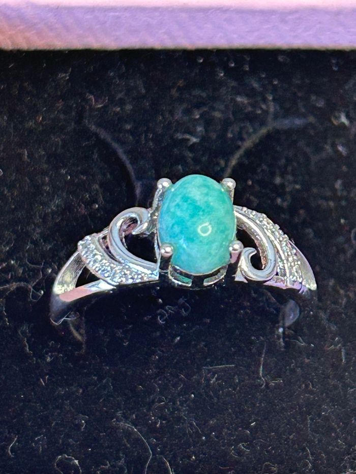 Bague réglable en laiton et en amazonite – Harmonie & Confiance - photo numéro 4