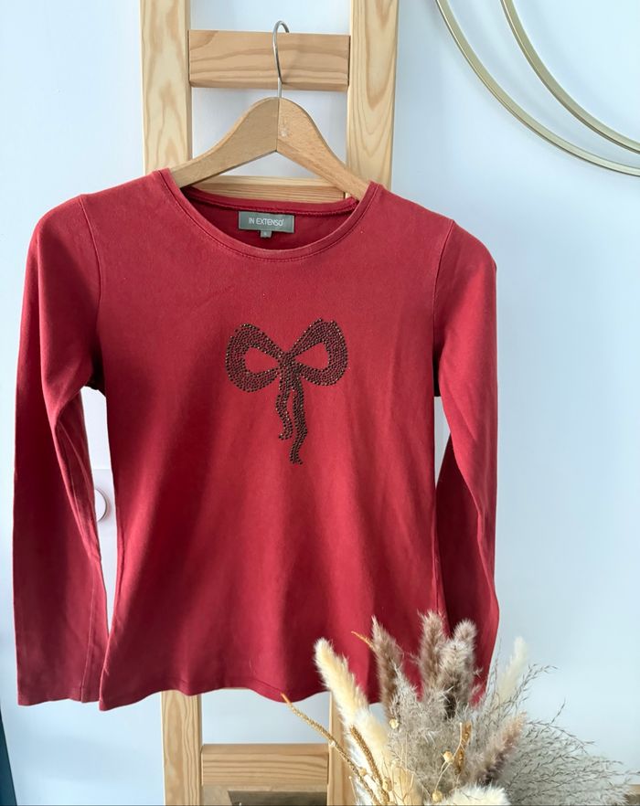 Tee shirt manches longues bordeaux In extenso taille S