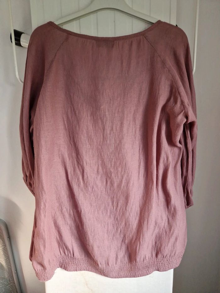 Chemisier femme manches longues Okay vieux rose 40 - photo numéro 6