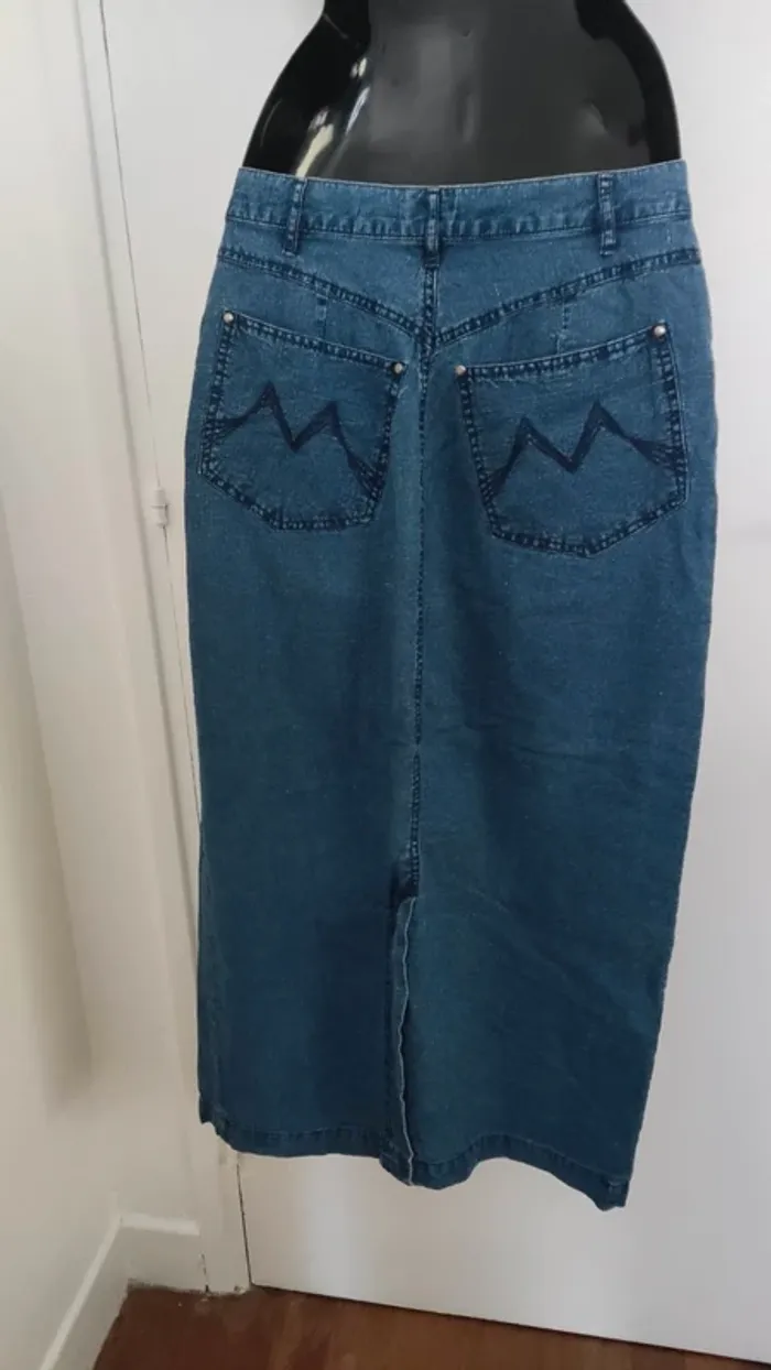 Jupe longue en jeans bleu mexx taille 42 - photo numéro 5