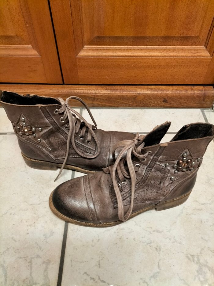 Chaussures montantes marron vieilli
