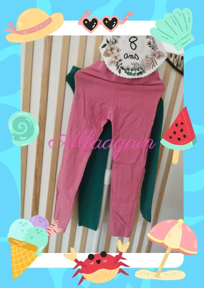 Lot leggings vert et rose Kiabi 8ans - photo numéro 7