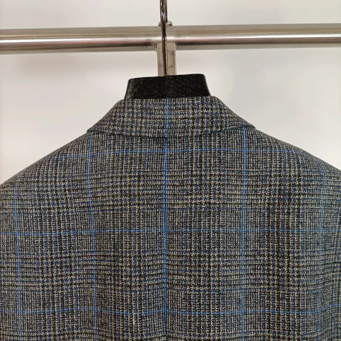 Veste à carreaux en lin Collection Premium - Taille 50 A490 - photo numéro 9