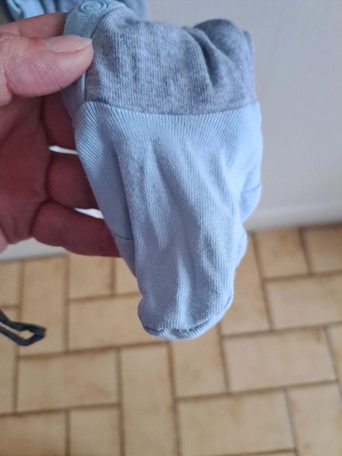 Pyjama fin et léger 1 pièce gris et bleu clair tazz 12/18mois 80cm - photo numéro 7