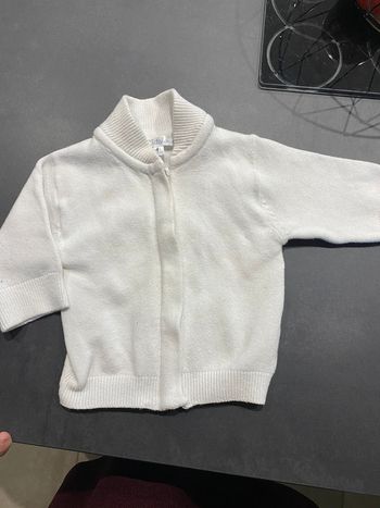 Gilet 1 mois blanc zipper