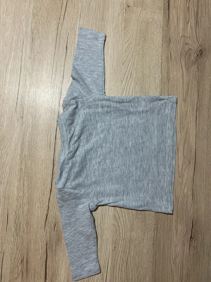 Tee-shirt gris manche longue hiver bébé garçon 6 mois bout’chou - photo numéro 4