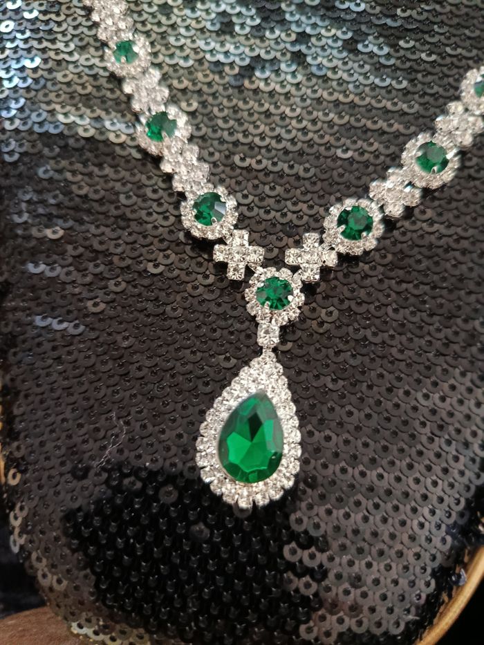 Parure Vert émeraude Diamanté - photo numéro 3