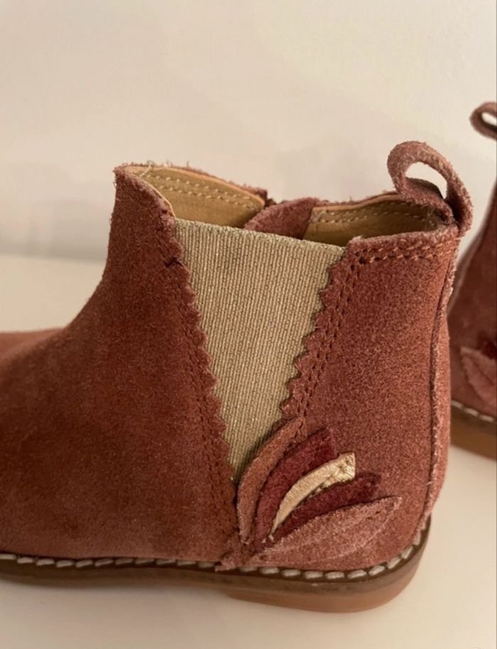 Bottines velours prune/marron 22 - photo numéro 5