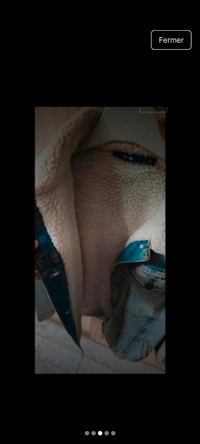 Veste en jean doublée femme taille xs 34 Kiabi bleue - photo numéro 3