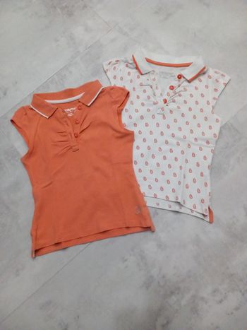 Lot de 2 polos fille 2 ans, manches courtes