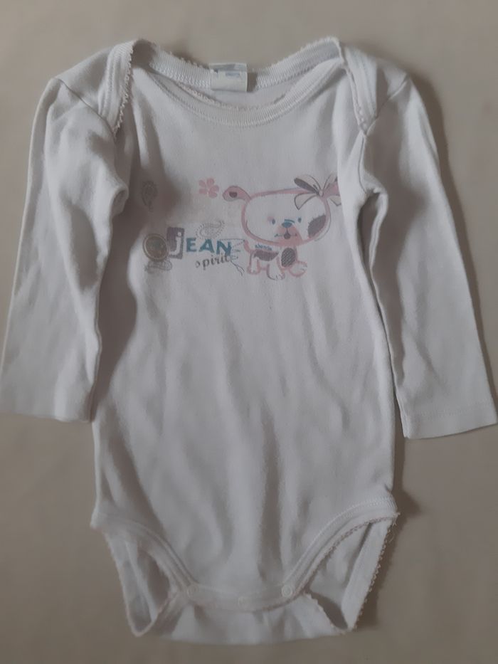 lot de 2 bodies manches longues fille - chien - bébé jean spirit - absorba - 12 mois - photo numéro 6