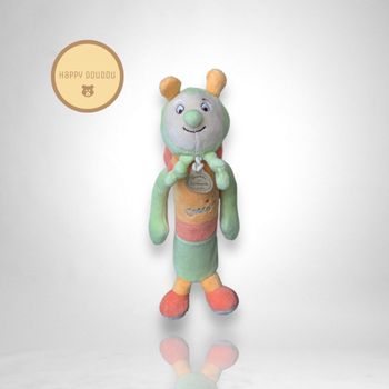 Peluche hochet couinette escargot vert Doudou et compagnie H49