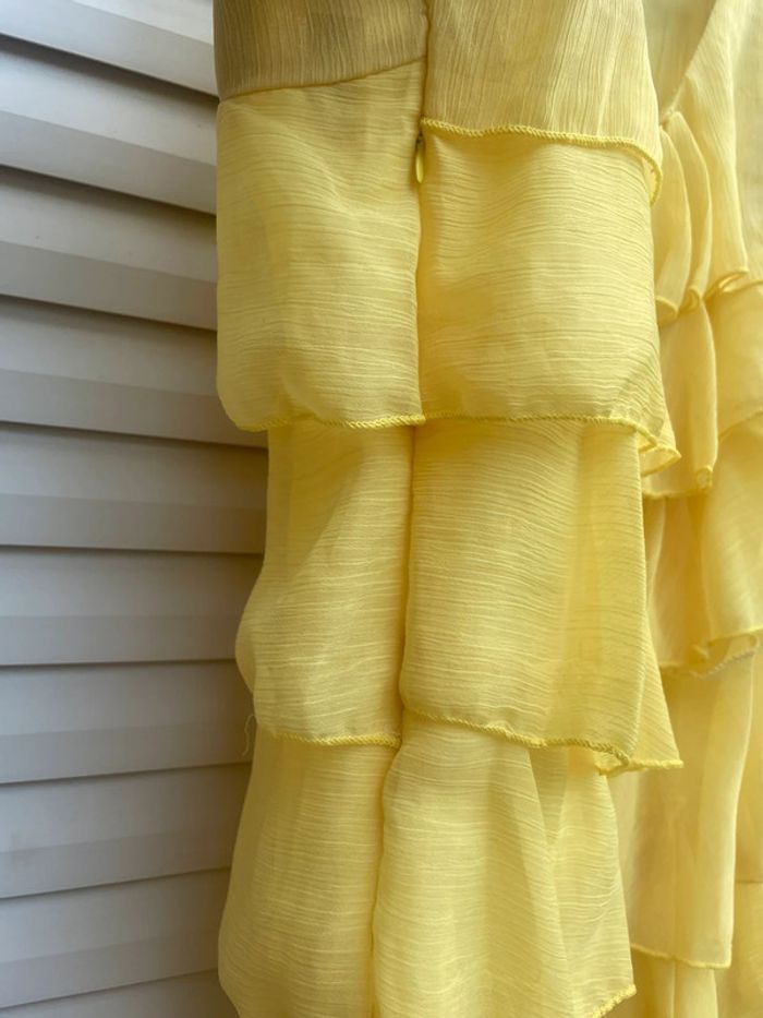 Robe à volant fluide jaune - photo numéro 3