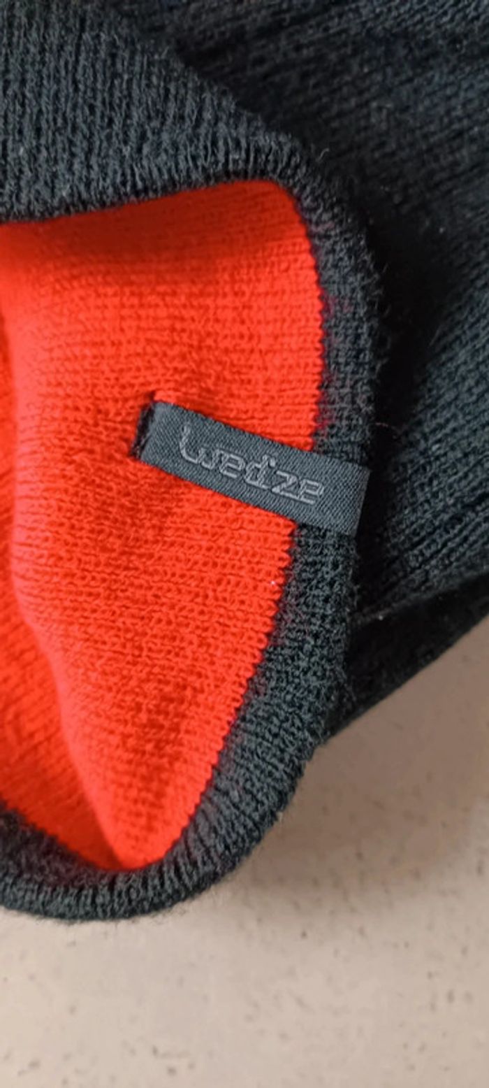 Bonnet wed'ze enfant noir et rouge 13 cm - photo numéro 4