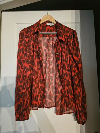 Blouse Morgan léopard rouge et noire