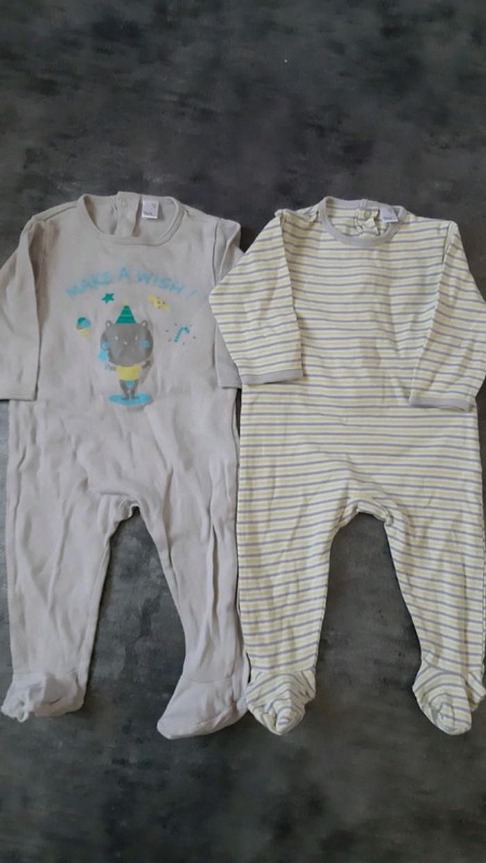 2 pyjamas grenouillère léger mixte