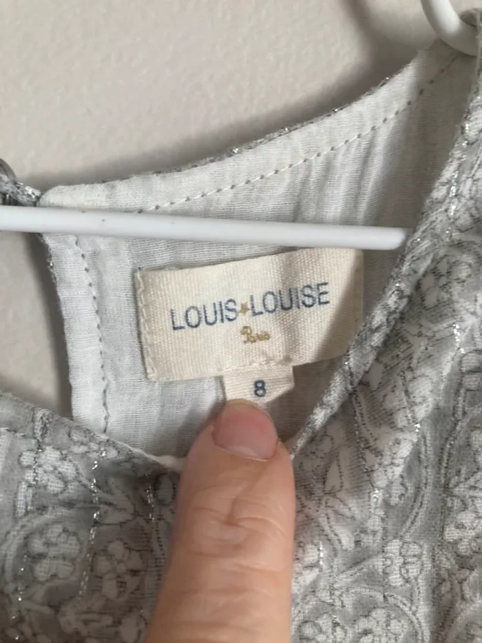 Louis Louise jolie robe vert d’eau et argentée 8 ans - photo numéro 2