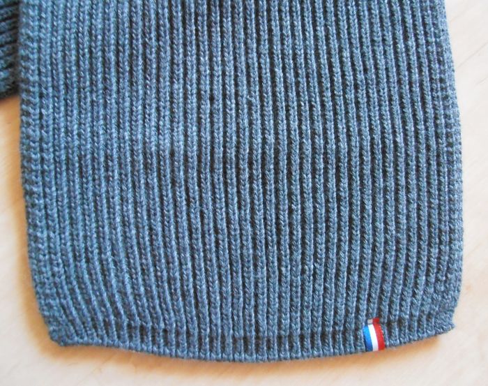 Echarpe grise en mailles, homme, neuf, TEX, made in France, chaude - photo numéro 4