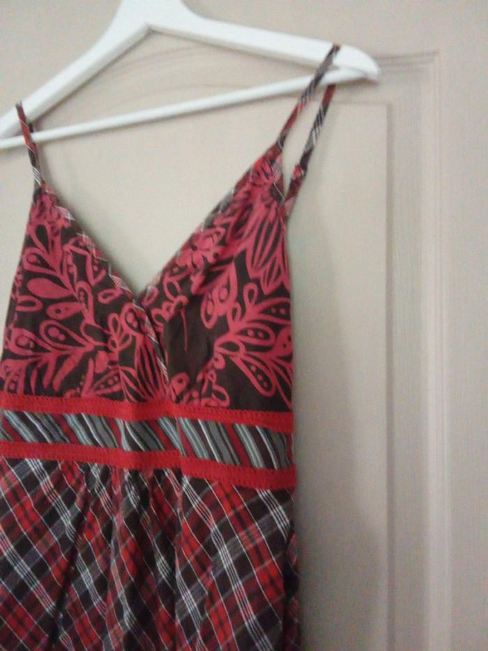 Robe col V style carreaux écossais taille 40 - photo numéro 2