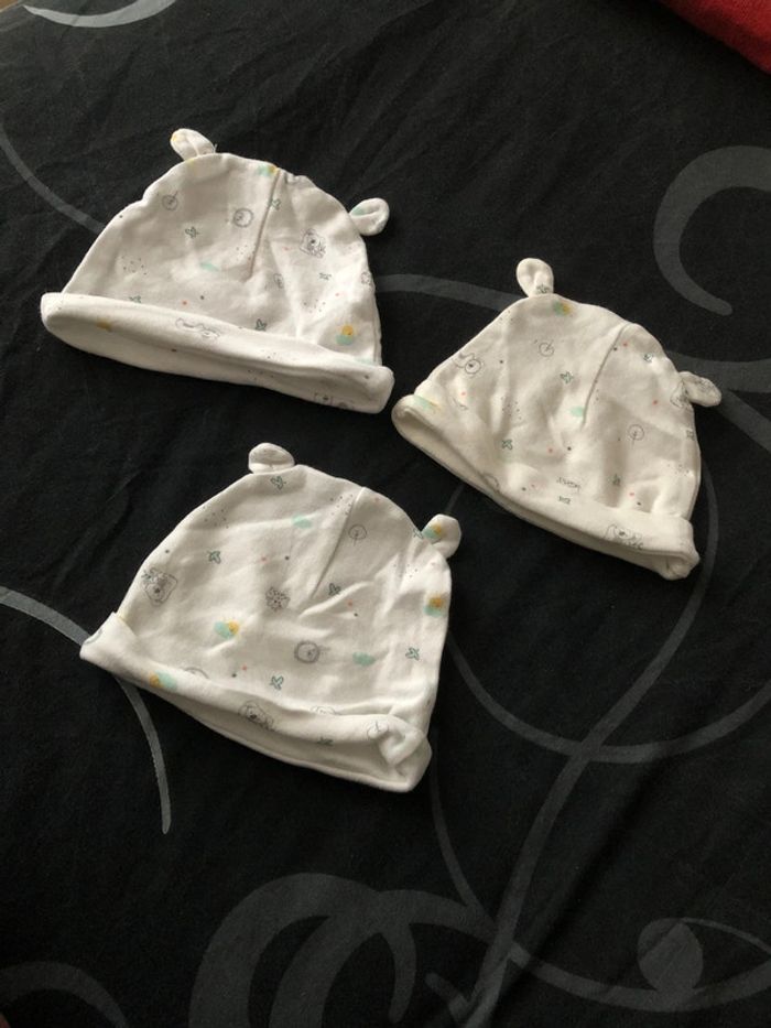 Lot 3 bonnets bebe naissance