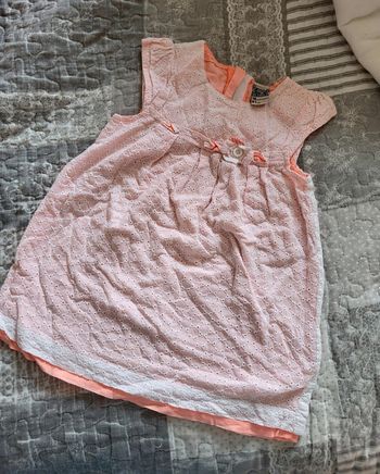 Robe d'été dentelle corail 18 mois