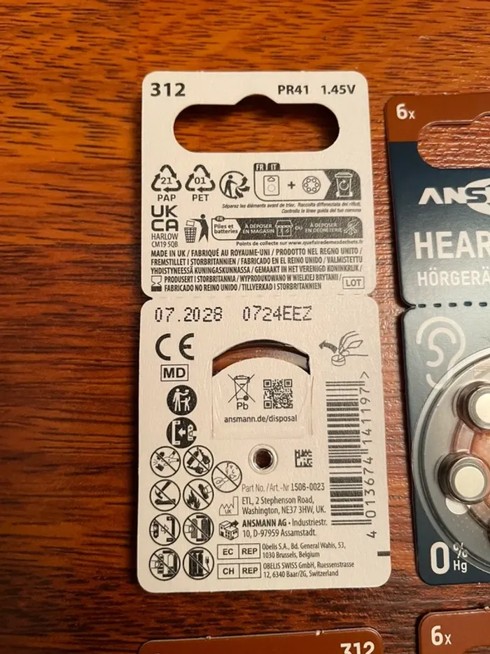 [NEUF] Lot de 120 Piles auditives 312 Ansmann - photo numéro 3