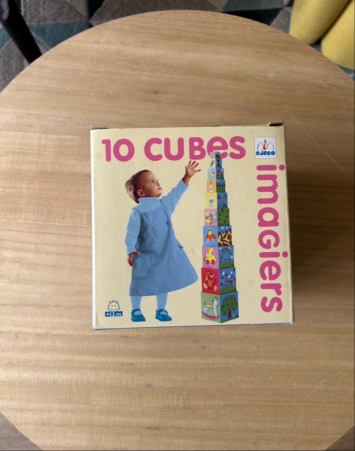 Jeu Djeco – 10 cubes imagiers empilables +12m, motive animaux - photo numéro 3