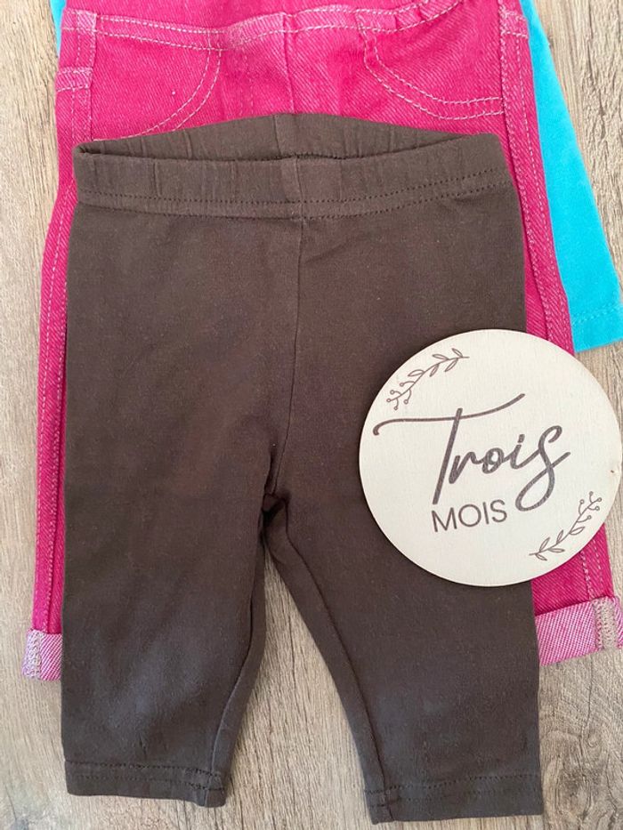 Lot de leggings bébé fille taille 3 mois - photo numéro 2