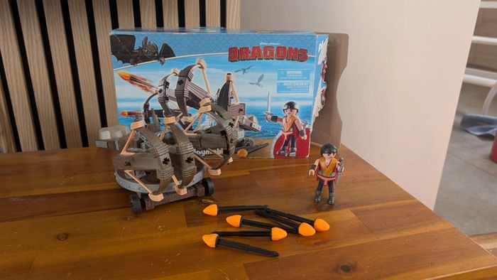 Playmobil dragon 9249 Eret et baliste à 4 projectiles de feu