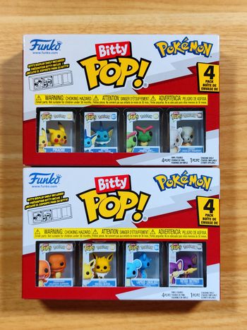 Lot De 2 Boîtes De Bitty Pop! Pokémon - Pikachu, Salamèche, Vaporeon, Voltali - 8 Figures