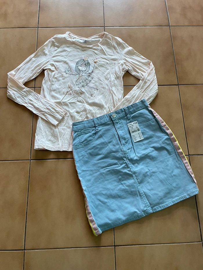 Lot jupe + t shirt fille 12 ans