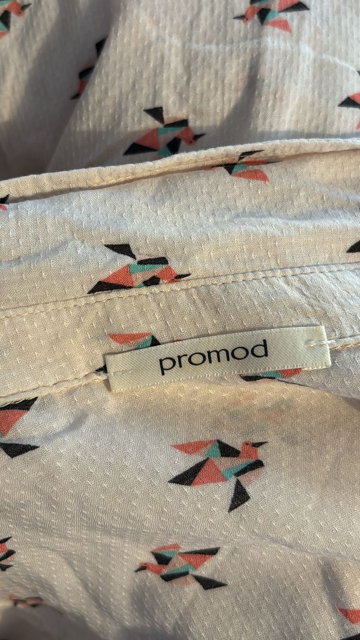 Chemise longue motifs oiseaux Promod T40 - photo numéro 4