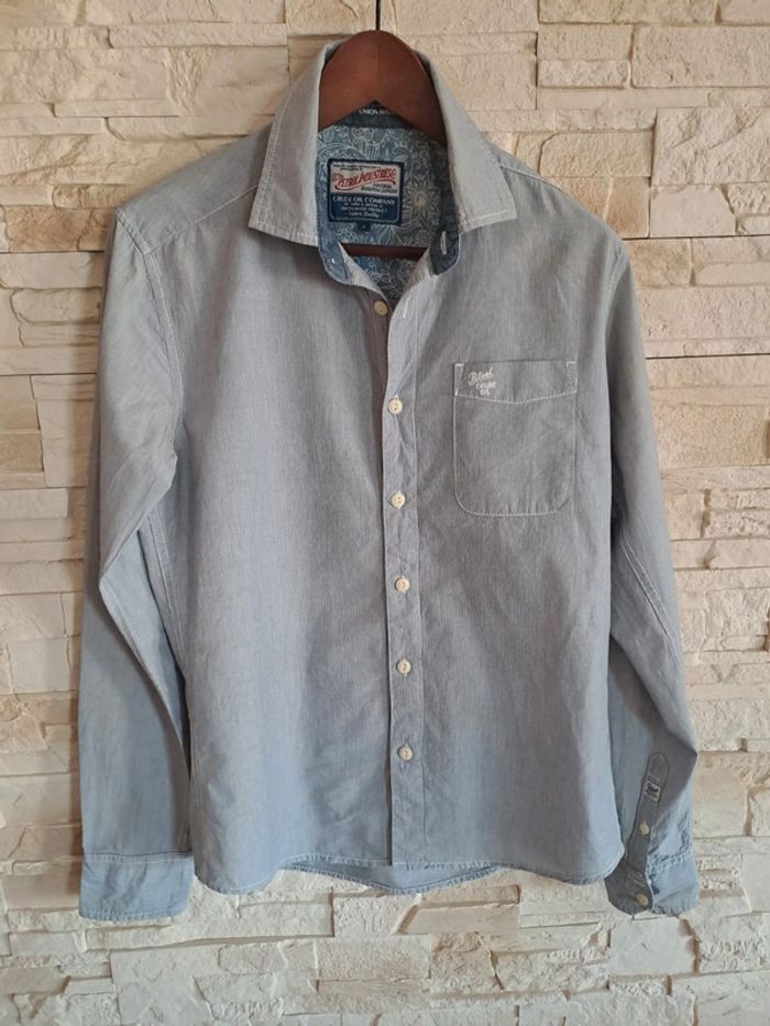 Chemise homme bleu rayé blanc petrol industries Taille S