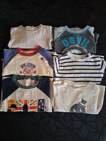 Lot de 6 Tee-shirt manche longues 3 mois multimarques