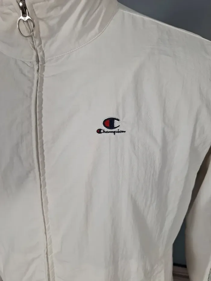 veste coupe vent champion blanche / homme taille M / brodé (470) - photo numéro 3