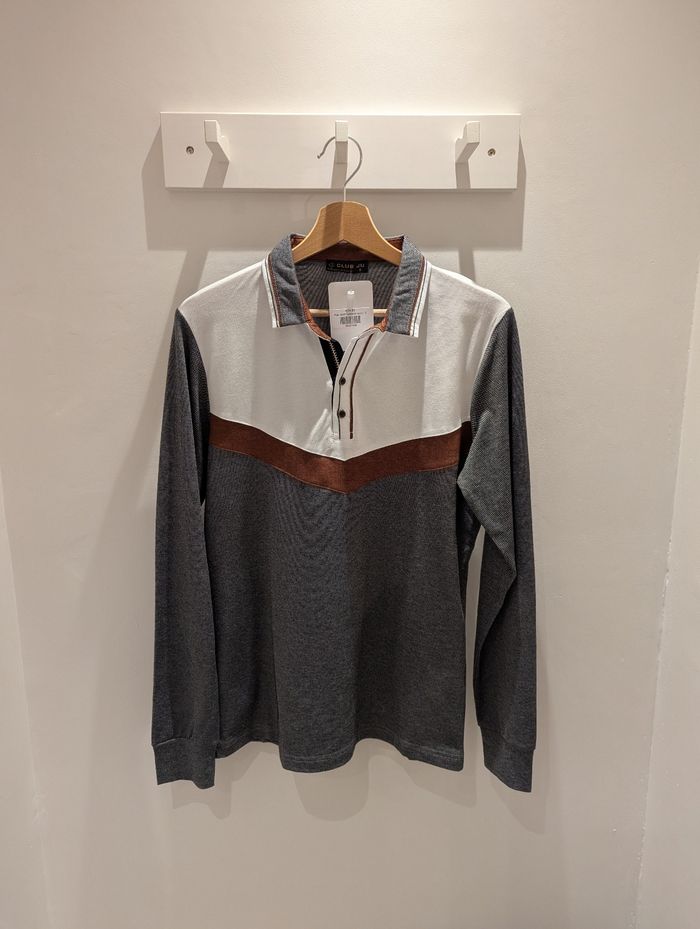 Polo manches longues Amsterdam gris Taille S (taille petit)