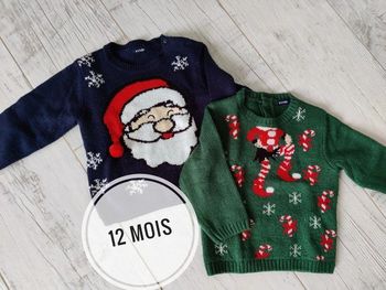 Lot de 2 pulls de Noël 🎅 12 mois