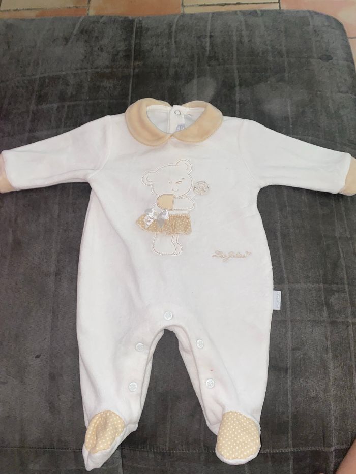 Pyjama velours avec col