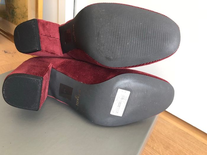 Bottines velours et cuir bordeaux Minelli - photo numéro 5