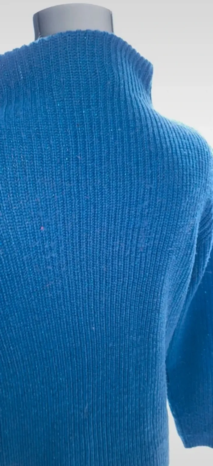 Pull en maille bleu pailleté Fransa M - photo numéro 5