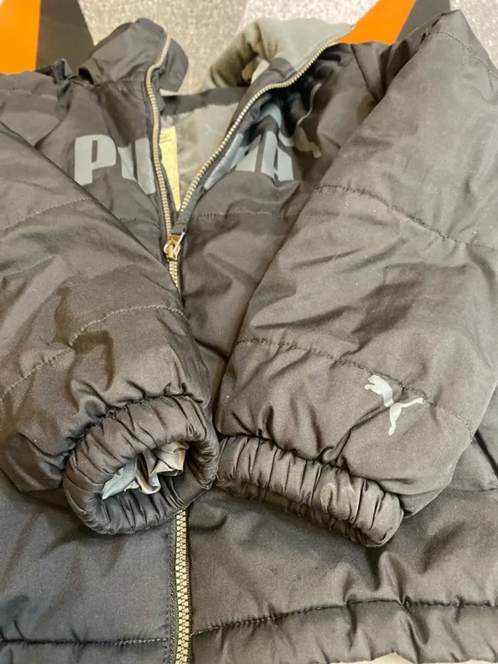 Doudoune / blouson fourré noir avec capuche amovible Puma 6 ans - n88m - photo numéro 6