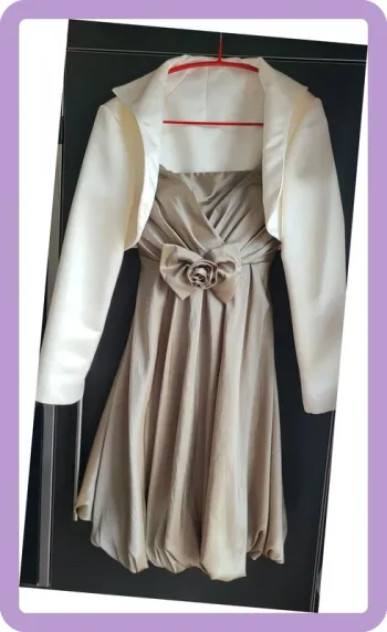 Robe de cocktail dos nu, bustier avec Boléro