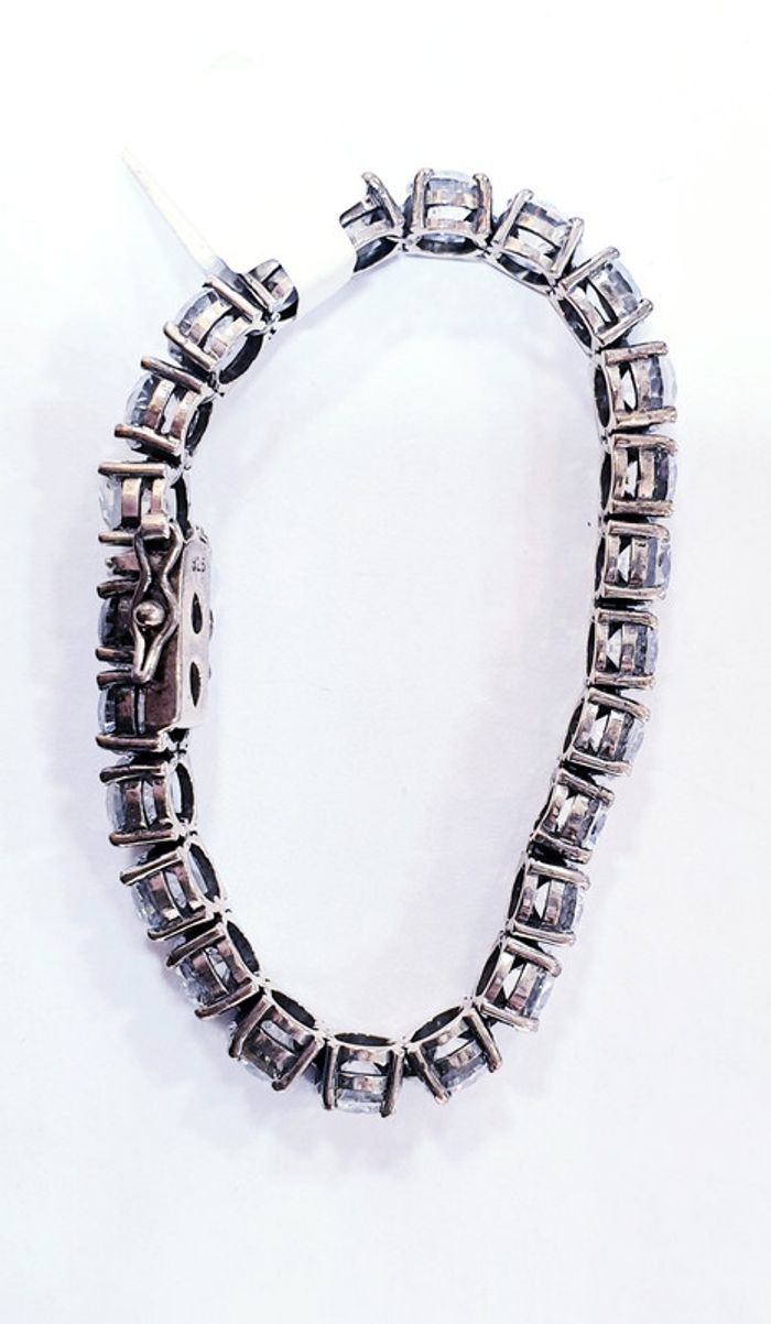 Magnifique bracelet riviere de diamants argent et zyrconiums - photo numéro 7