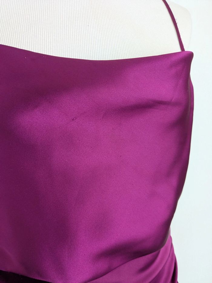 Robe satiné violet asymétrique T40 : Zara - photo numéro 9