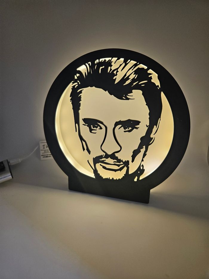 Lampe lumineuse à led johnny hallyday - photo numéro 2