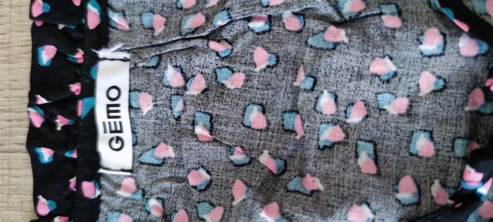 Blouse femme Gémo taille L – Noir motifs roses – Très bon état – Chic décontracté - photo numéro 3
